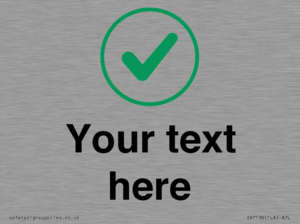 Custom plain background, green tick in circle sign